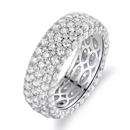 Hobart 18k White Gold Plated Seven Row Eternity Ring