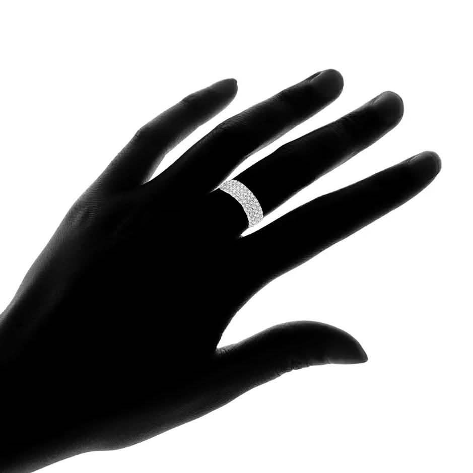 Hobart 18k White Gold Plated Seven Row Eternity Ring