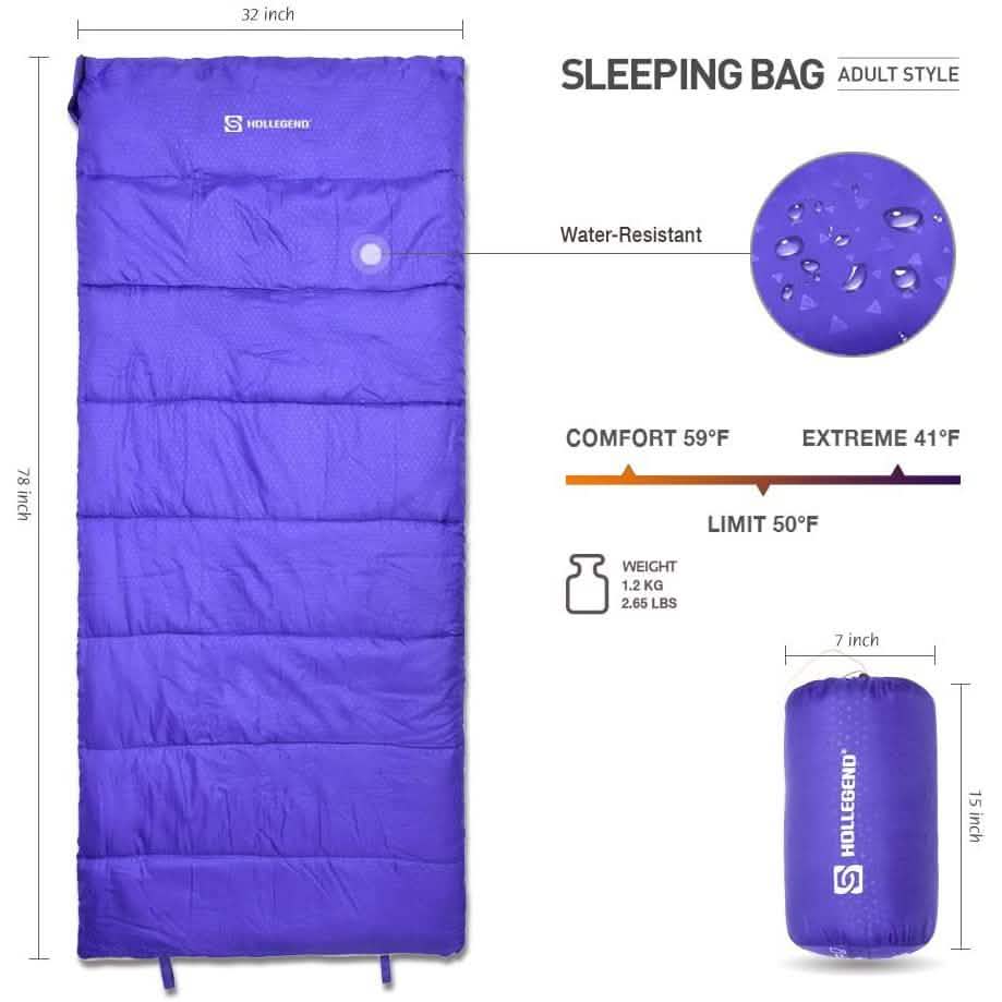HOLLEGEND Envelope Lightweight Portable Sleeping Bag