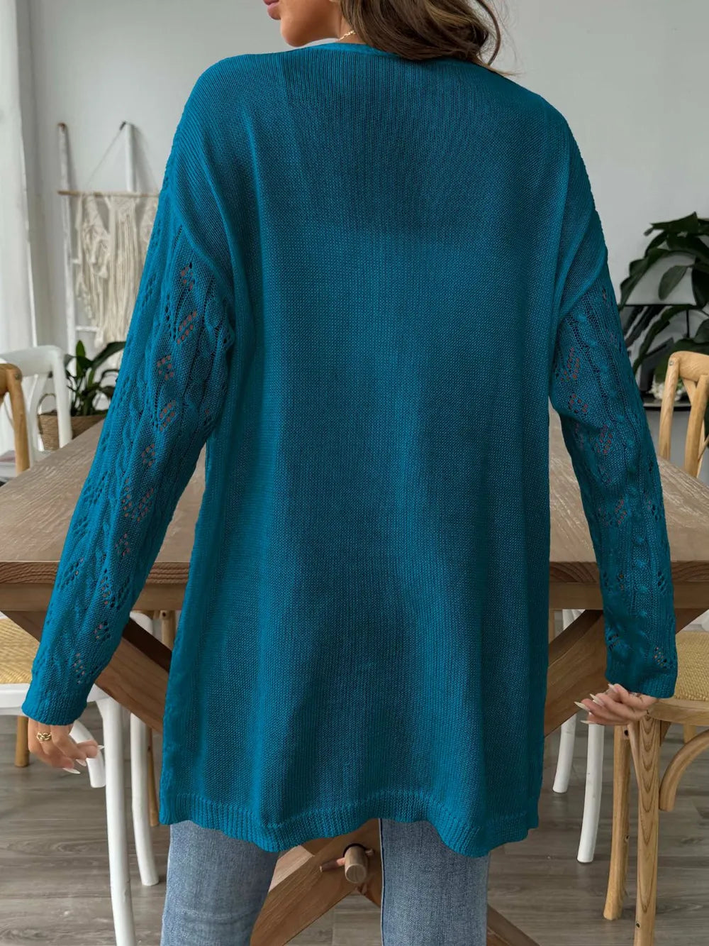 Hollow woven sweater without buttons air-conditioned sweater casual jacket