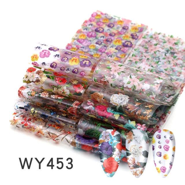 Holographic Nail Foil Transfer Set Sticker Decal Nail Art Foils Designer Marble Nail Decoration Sliders Wraps Manicure  Women Kids Girls Manicure Decoration Nail Art Supplies 3D Self-Adhesive Nail Decals Designer Nail Stickers for Acrylic Nails