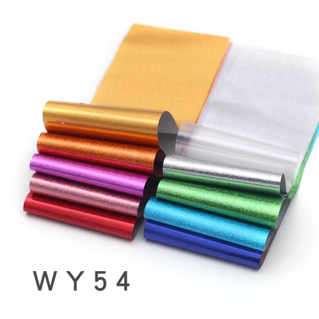 Holographic Nail Foil Transfer Set Sticker Decal Nail Art Foils Designer Marble Nail Decoration Sliders Wraps Manicure  Women Kids Girls Manicure Decoration Nail Art Supplies 3D Self-Adhesive Nail Decals Designer Nail Stickers for Acrylic Nails