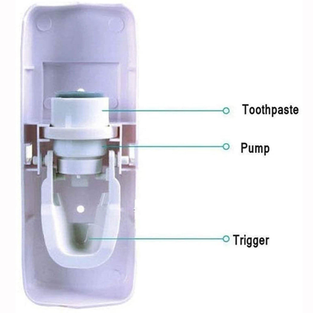 Home Automatic Toothpaste Dispenser + 5 Toothbrush Holder Set