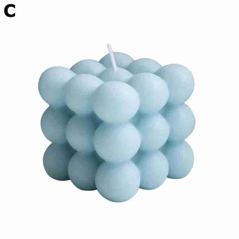 Home Decoration Candle Cube Bubble Candles Handmade Scented Candle Hand Poured Decorative Candle Aesthetic Candles Room Decor for Home Use Bedroom Soy Wax Aromatherapy Cube Candle Scented Relaxing Birthday Gift Home Decoration