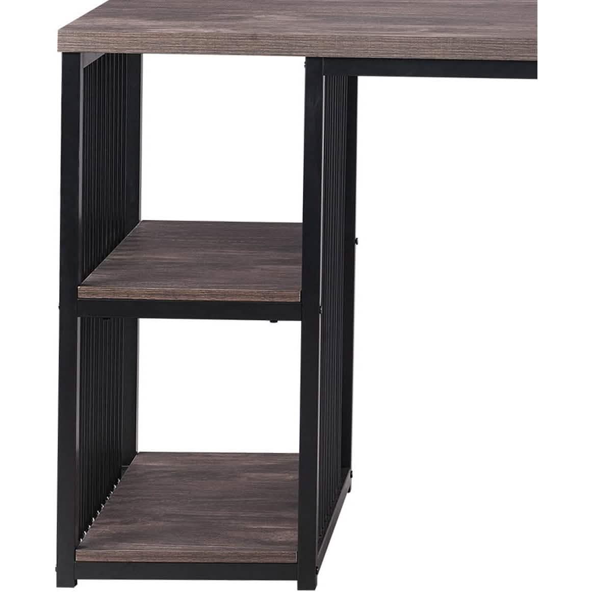 Home Office Computer Desk with 2 Open Storage Shelves