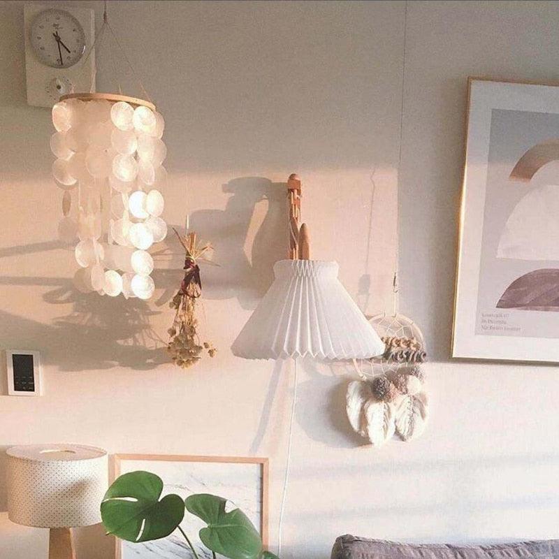 Home Shell Wind Chime Room Decoration Korean Decor Chimes Nordic Style Home Office Kids Room Nursery Decor Hanging Scandinavian Style Wind Chimes Wall Decor