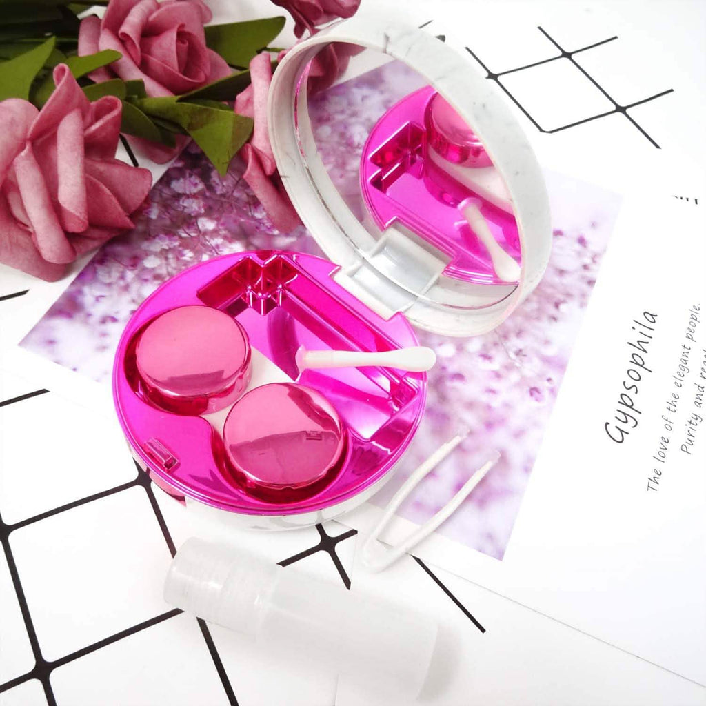 Honbay Fashion Marble Contact Lens Case with Mirror