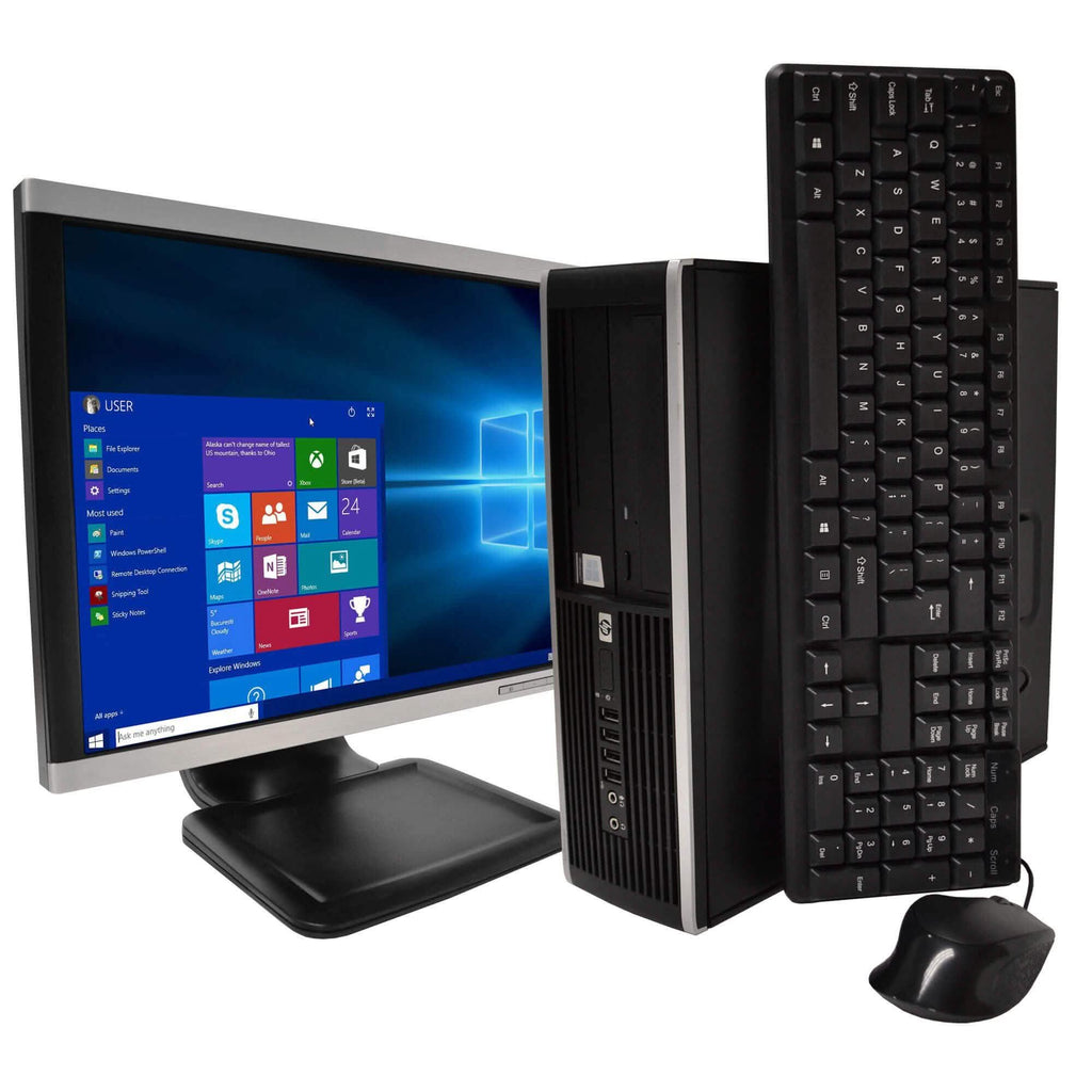 HP Compaq Elite 8100 Desktop Computer PC + 19" Flat Screen Monitor (Refurbished)
