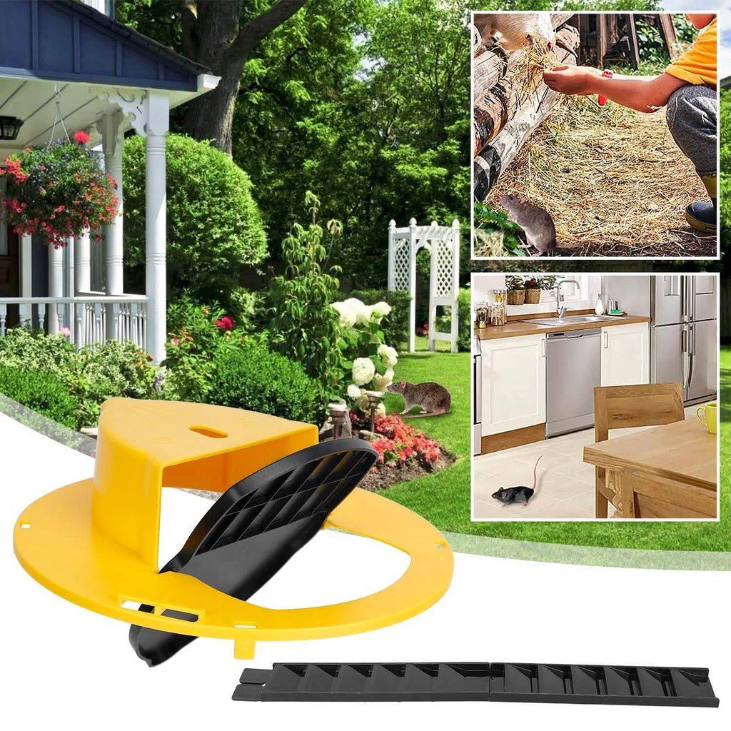 Humane Bucket Lid Mouse Trap with Ladder Auto Reset
