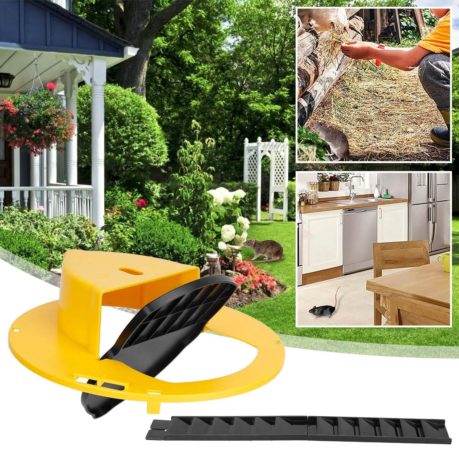 Humane Bucket Lid Mouse Trap with Ladder Auto Reset