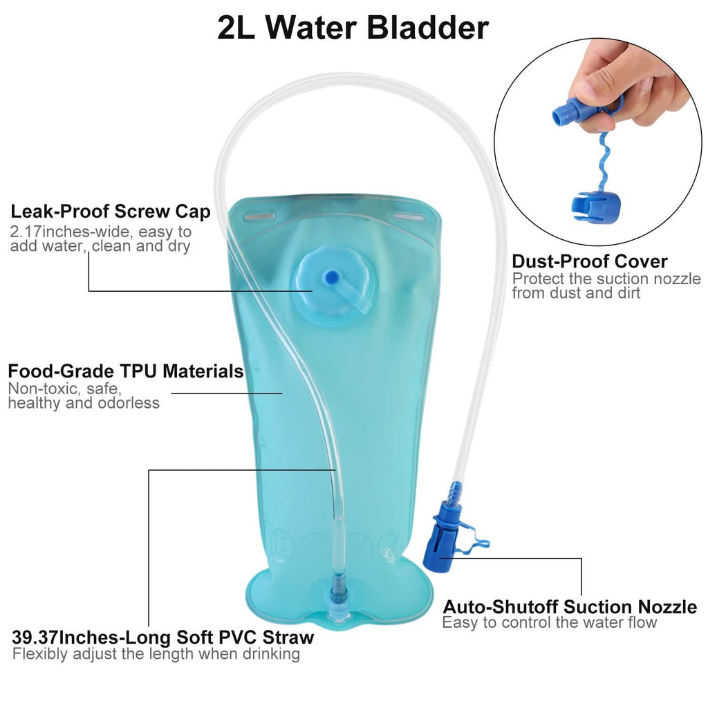 Hydration Backpack Pack with 2L Water Bladder