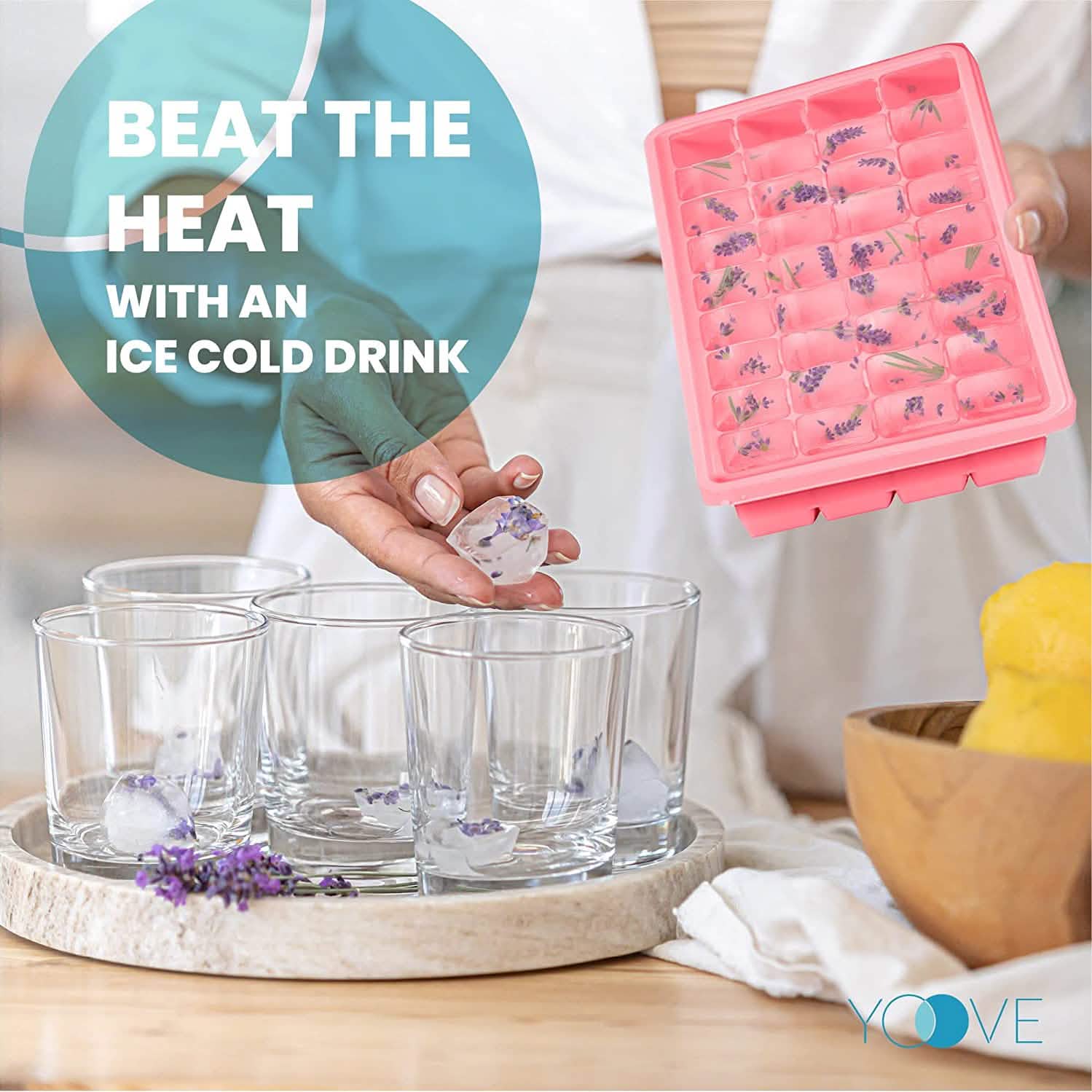 Ice Cube Tray with Lid and Bin