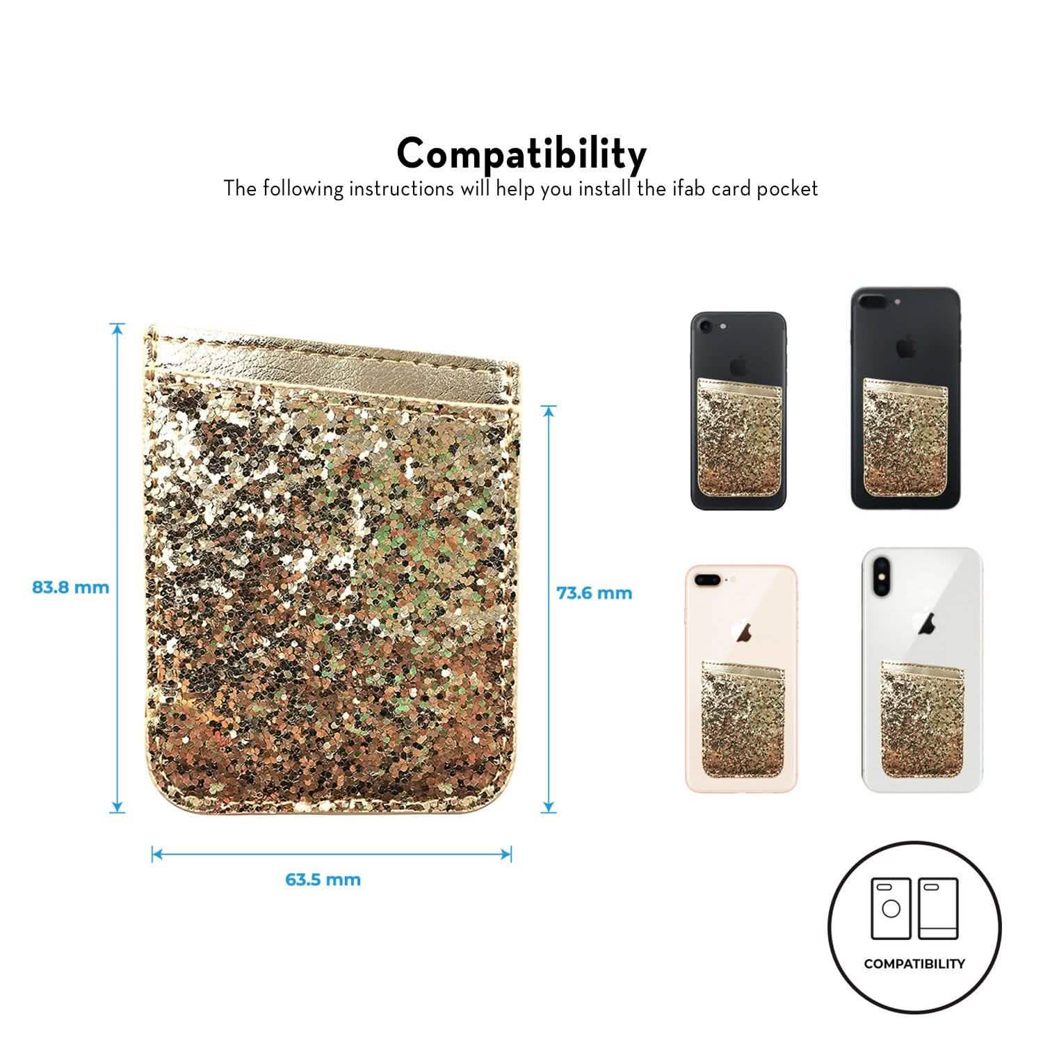 iFab Stick-On ID, Credit Card Wallet Phone Case for iPhone, Android Smartphones