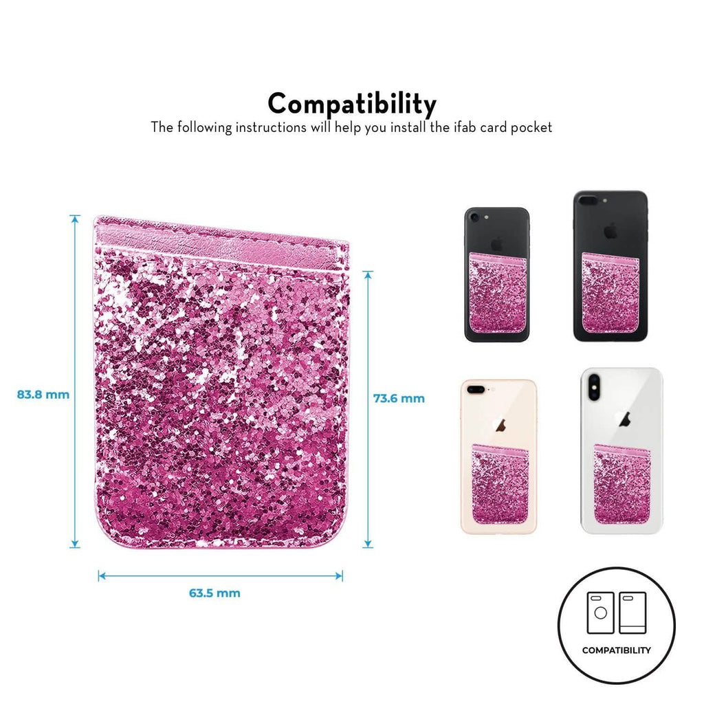 iFab Stick-On ID, Credit Card Wallet Phone Case for iPhone, Android Smartphones