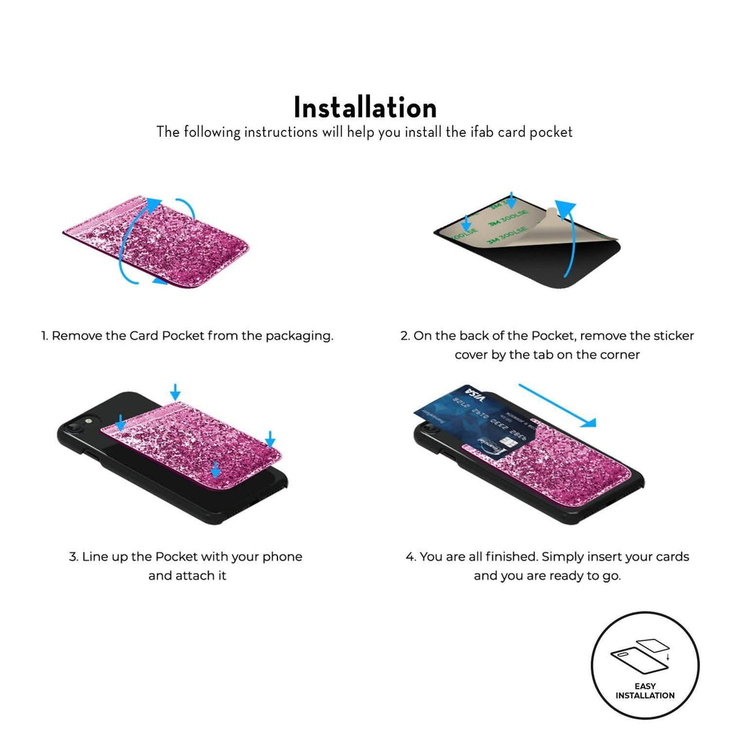 iFab Stick-On ID, Credit Card Wallet Phone Case for iPhone, Android Smartphones