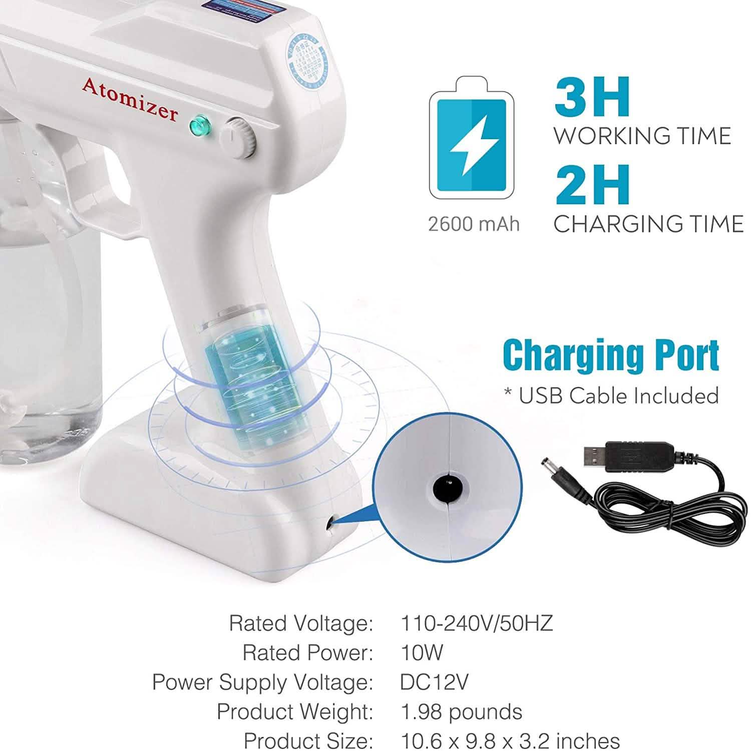 IFLOVE Disinfectant Electrostatic Sprayer Handheld Nano Atomizer