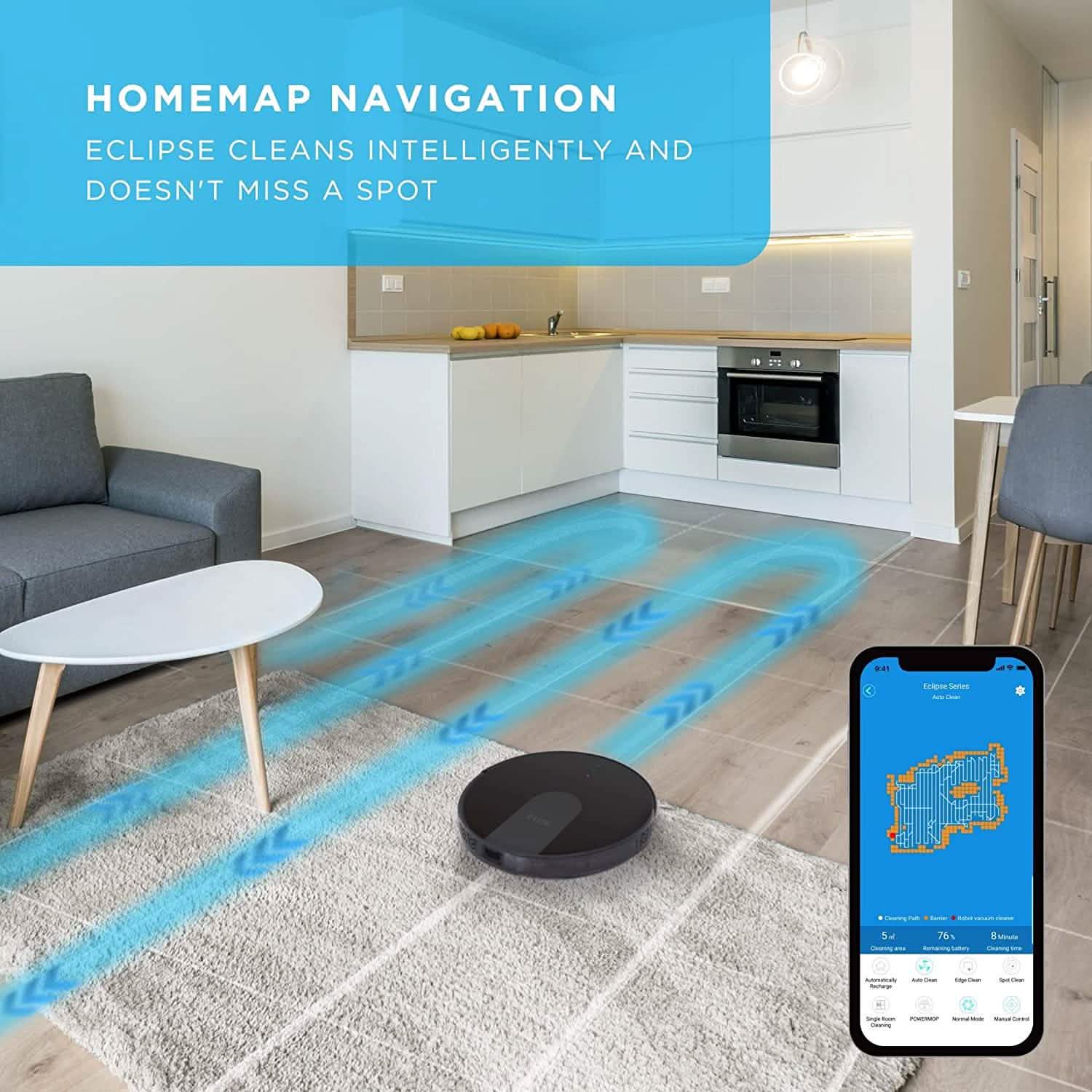 iHome AutoVac Eclipse G 2-in-1 Robot Vacuum and Mop (Refurbished)