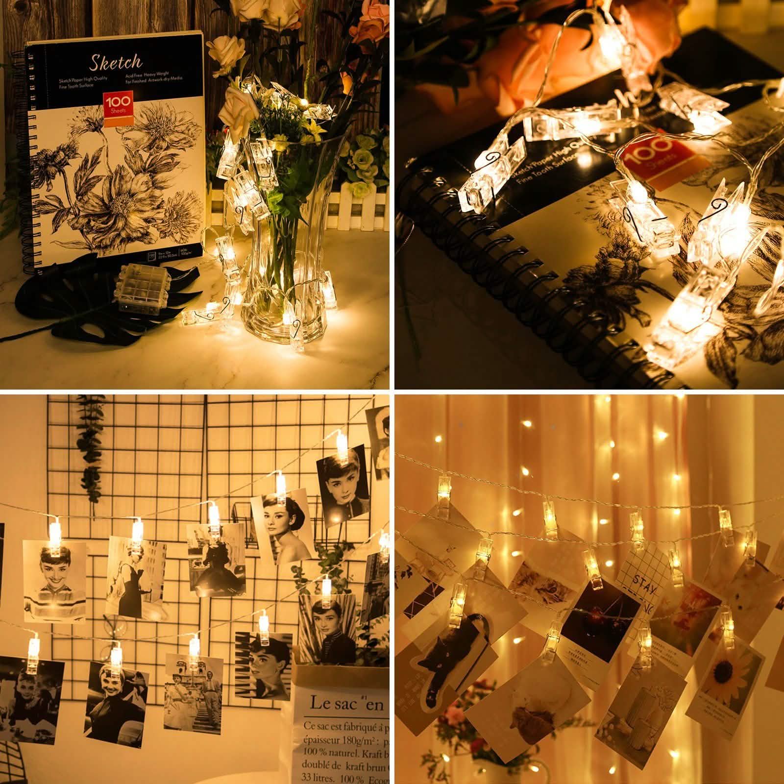 IMAGE 7ft 20 Photo Clips LED String Lights