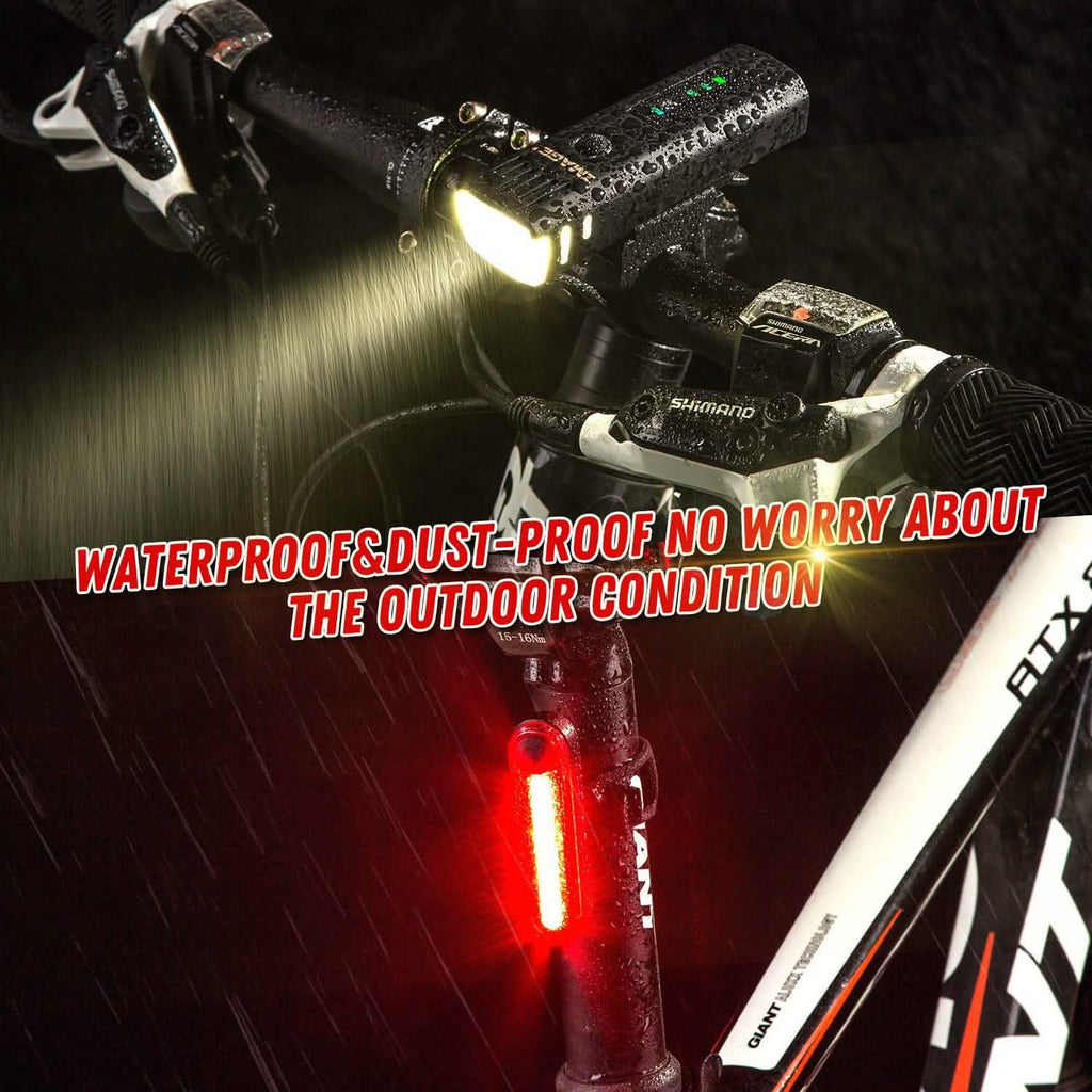 IMAGE Bike Bicycle Light Set with LED Headlights and Rear Lights