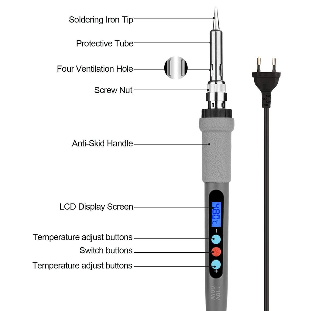 Image Digital-Controlled Thermostatic Soldering Iron with LCD Screen Display