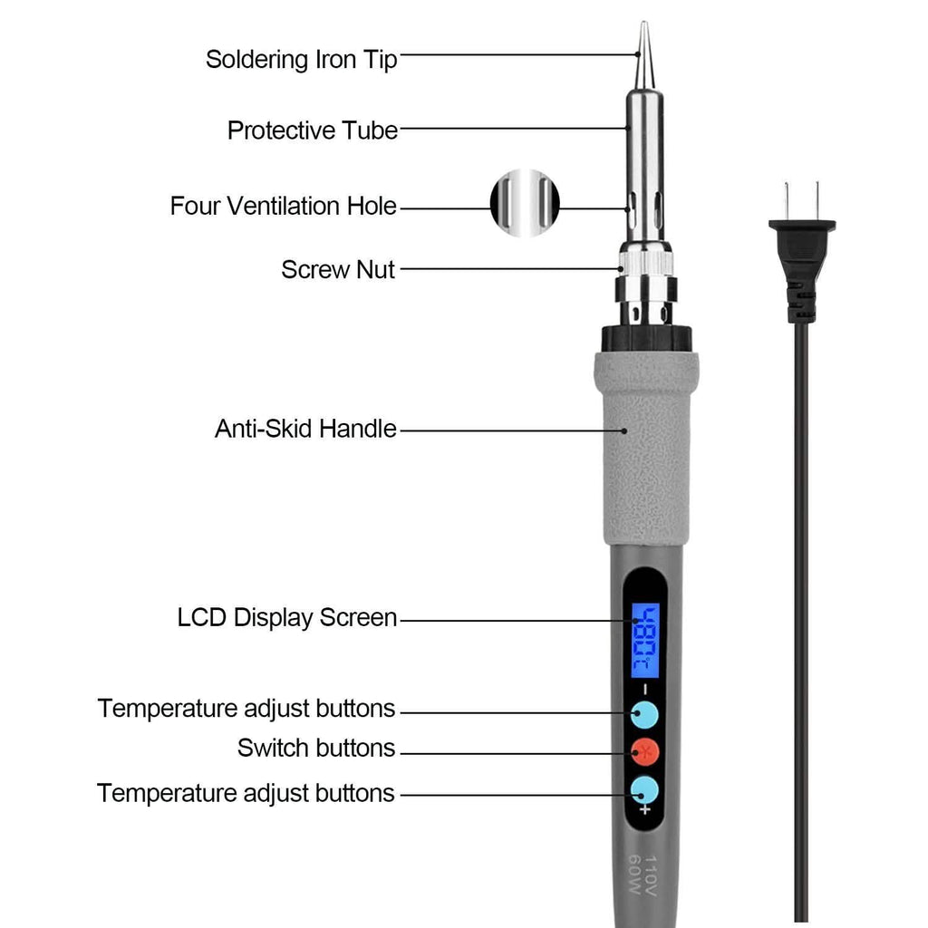 Image Digital-Controlled Thermostatic Soldering Iron with LCD Screen Display