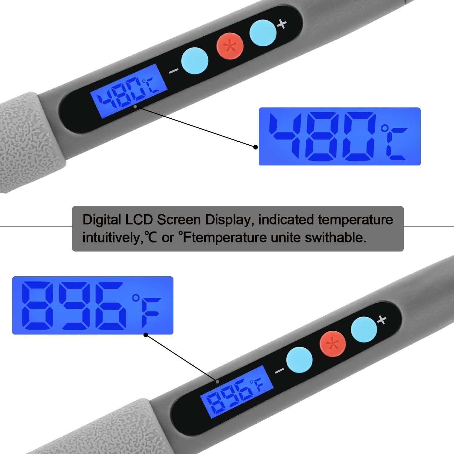 Image Digital-Controlled Thermostatic Soldering Iron with LCD Screen Display