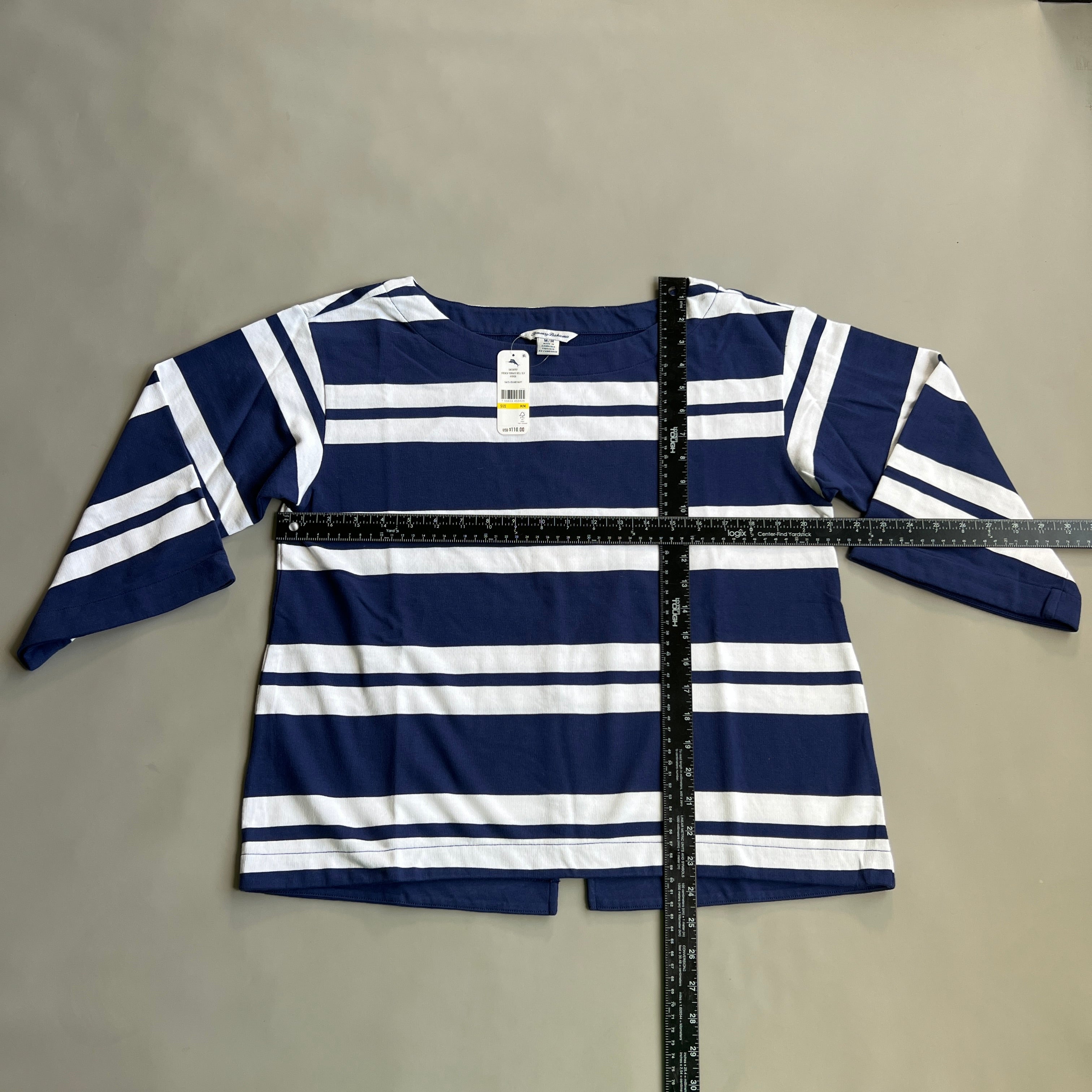 TOMMY BAHAMA Women's French Terrace Bell Sleeve Popover Island Navy Size M (New)