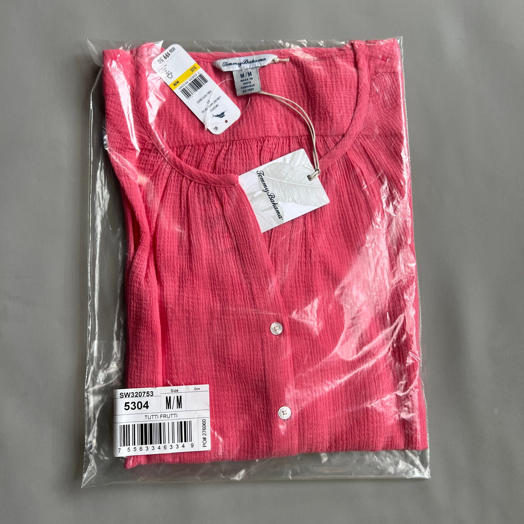 TOMMY BAHAMA Women's Lana Bay Gauze Top 3/4 Sleeve Tutti Frutti Size M (New)