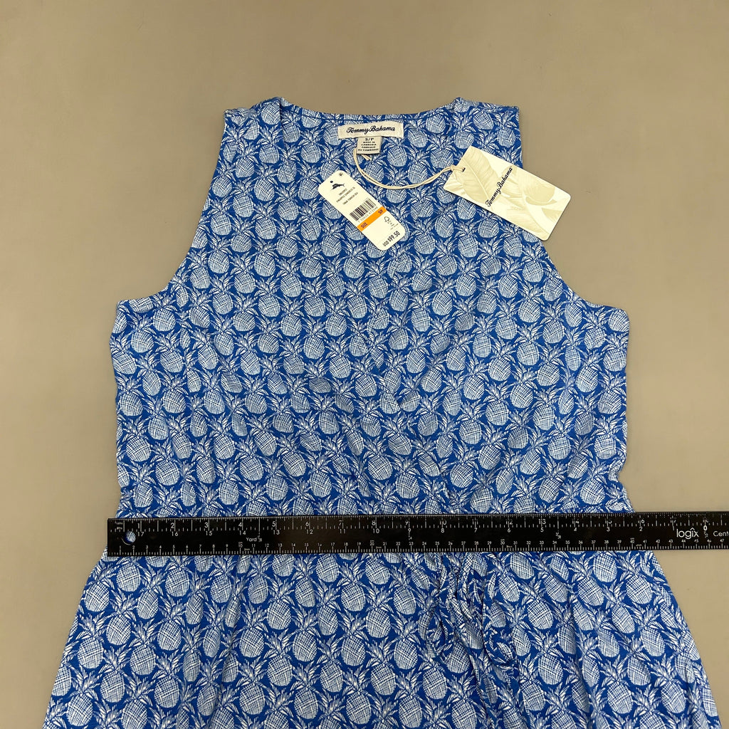 TOMMY BAHAMA Women's Fineapple Sleeveless SunDress Blue/White Turkish Sea Size S (New)