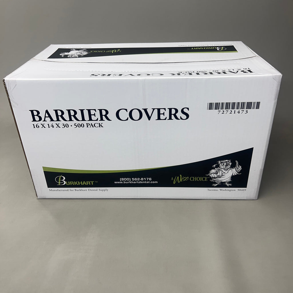 500-PACK BURKHART Dental Half Chair Barrier Covers 16 x 14 x 30 Clear 72721473 (New)
