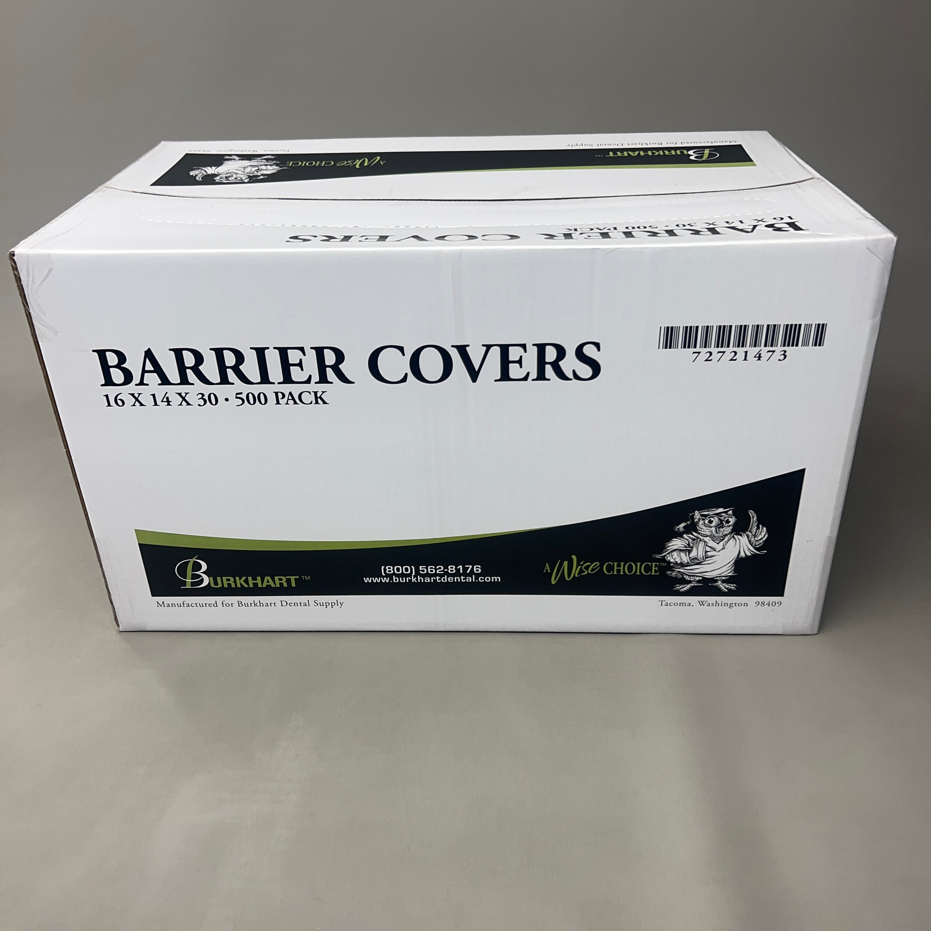 500-PACK BURKHART Dental Half Chair Barrier Covers 16 x 14 x 30 Clear 72721473 (New)