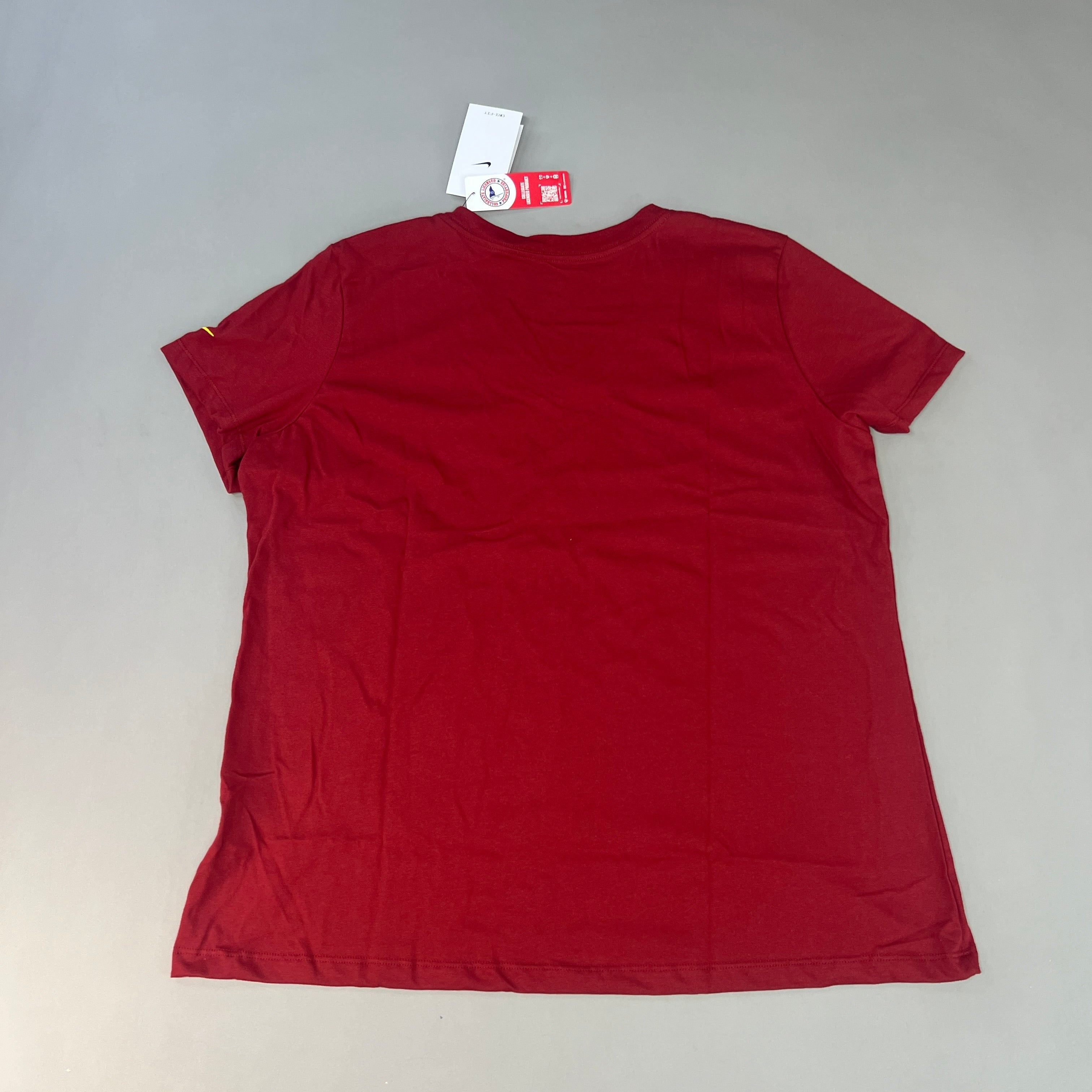 NIKE USC Trojans Logo Dri-Fit V-Neck T-Shirt Women's Sz XL Cardinal Red DQ1708-613 (New)