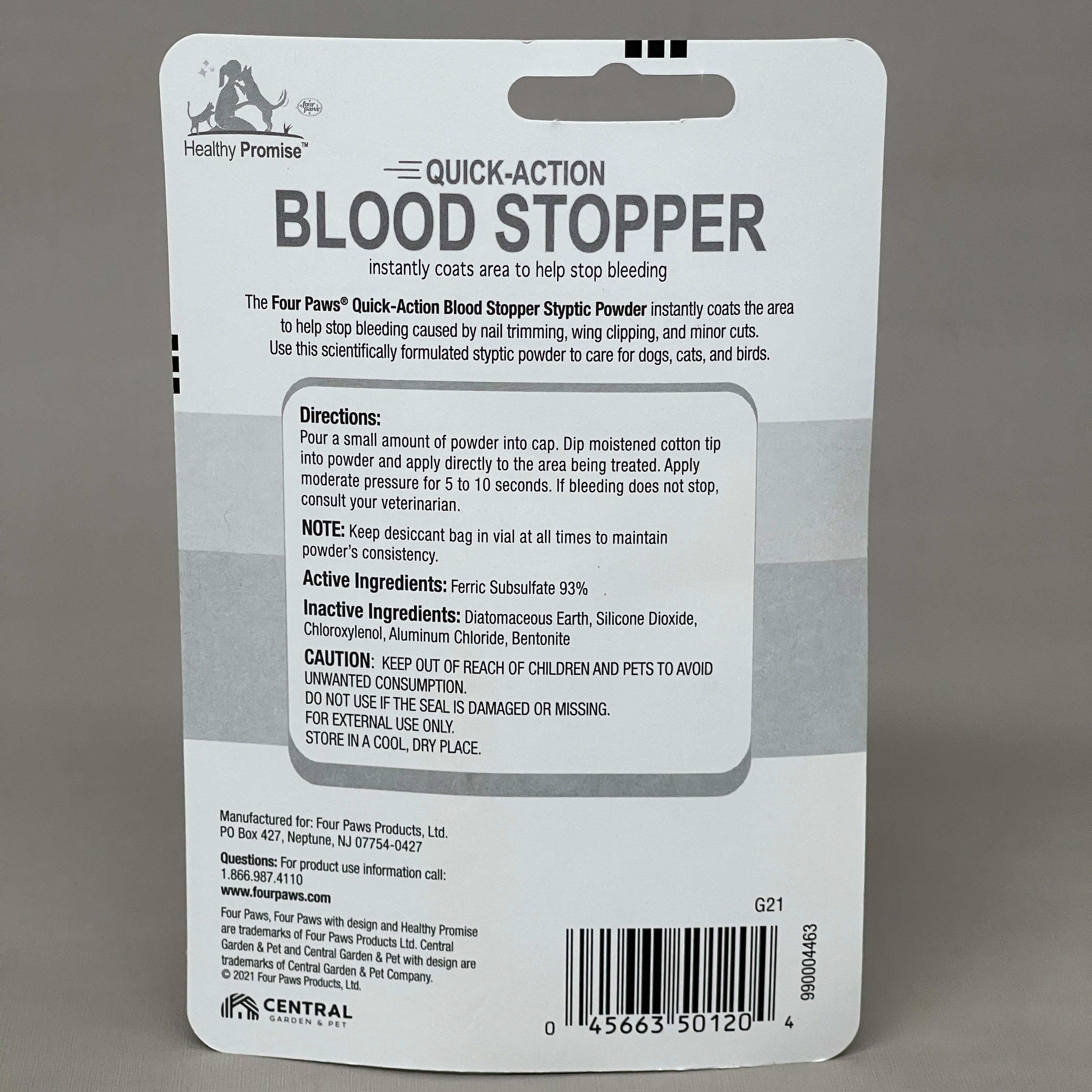 ZA@ FOUR PAWS Pack of 3 Quick Action Blood Stopper Styptic Powder Bottles 0.5oz BB 03/24 (New)