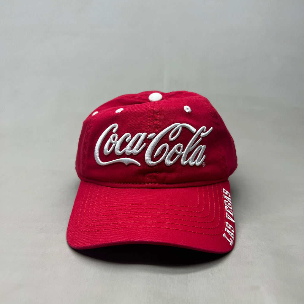 COCA-COLA Las Vegas 1886 Black Script Baseball Cap Fit Sz One Size Red 23633 (New)