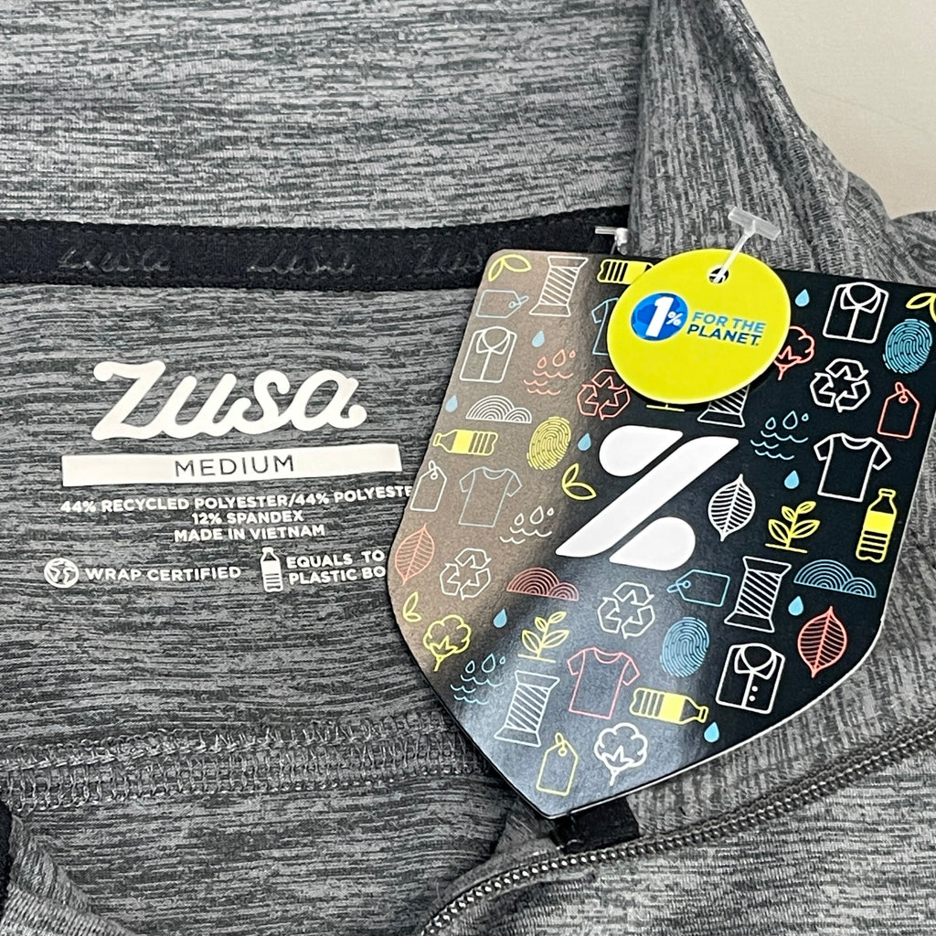 ZUSA Pull Over Shirt Long Sleeve Brisk Quarter Zip Women's Sz M Charcoal Heather (New)