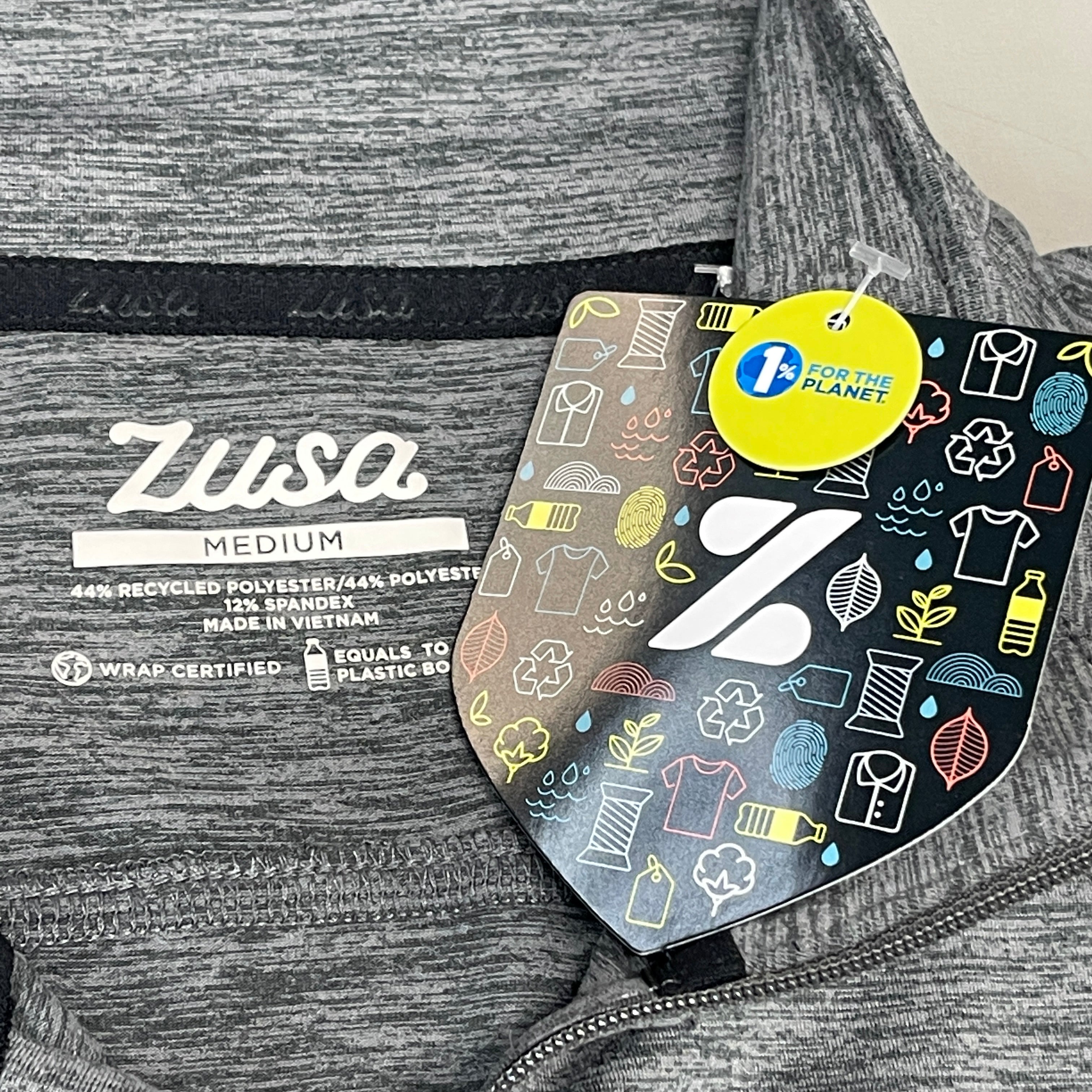 ZUSA Pull Over Shirt Long Sleeve Brisk Quarter Zip Women's Sz M Charcoal Heather (New)