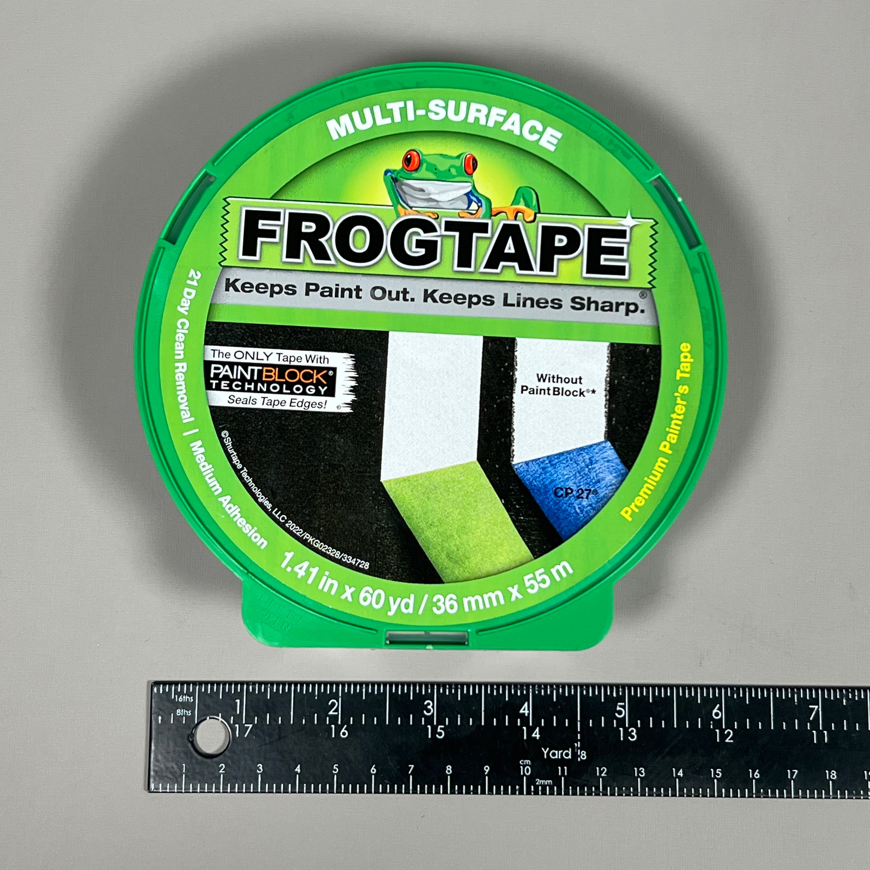 2-PK SHURTAPE FROGTAPE Multi-Surface Masking Tape Green 1.41 in x 60 yd 1396747 (New)