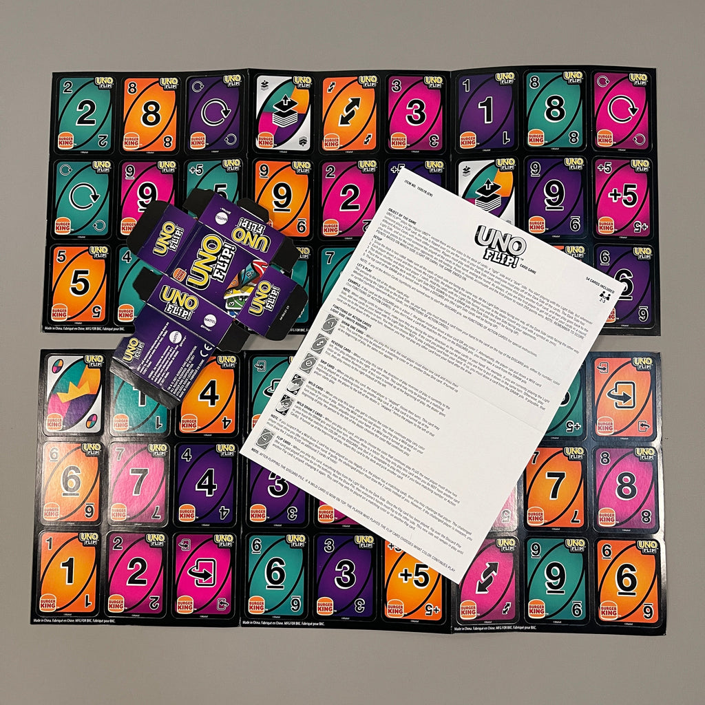 BURGER KING UNO Card Game Jul-Oct 2021 (Kid's Meal Toy) Mattel 15951B (New)
