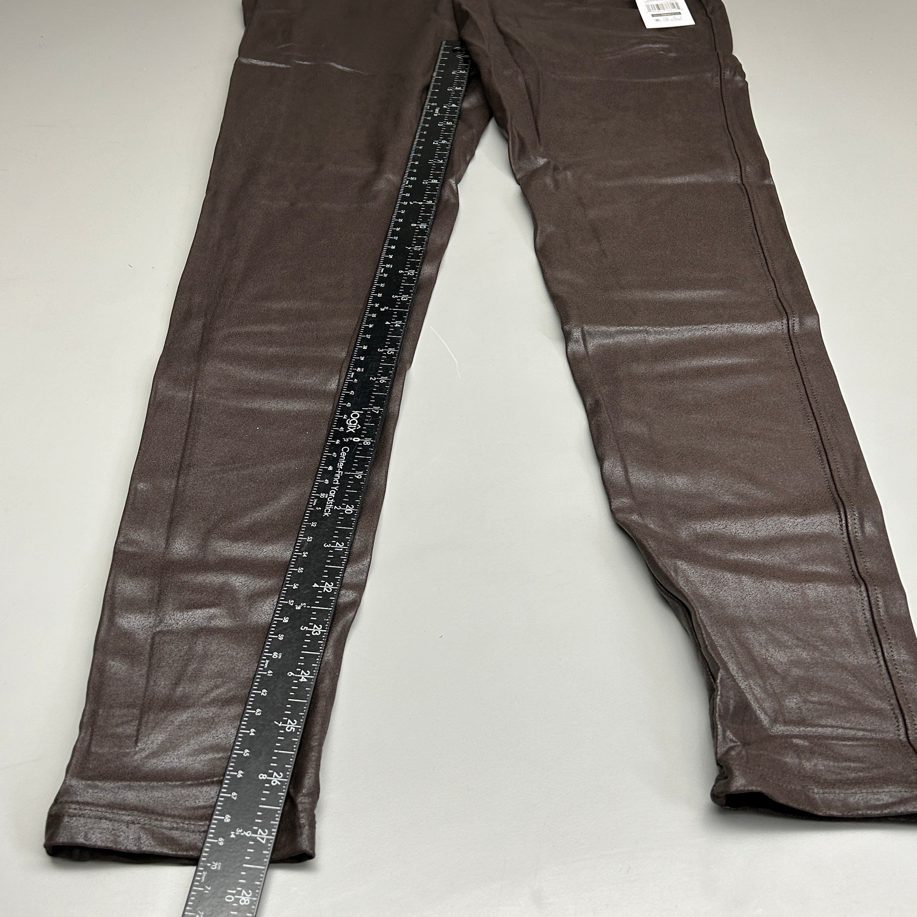 TIME AND TRU Women's Faux Leather Leggings Sz L 12-14 Brown (New)