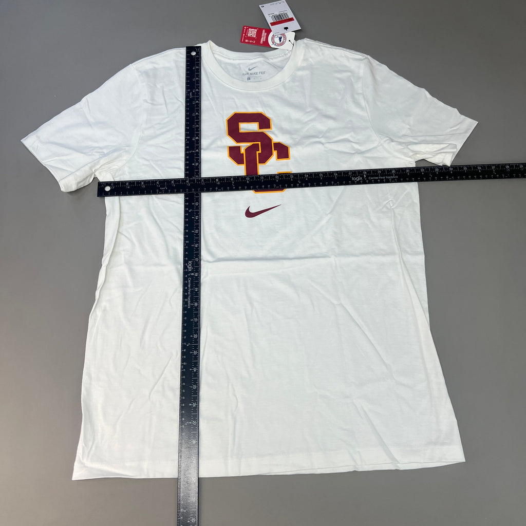 NIKE USC Trojans Essential Logo T-Shirt Men's Sz L White DD7280-100 (New)