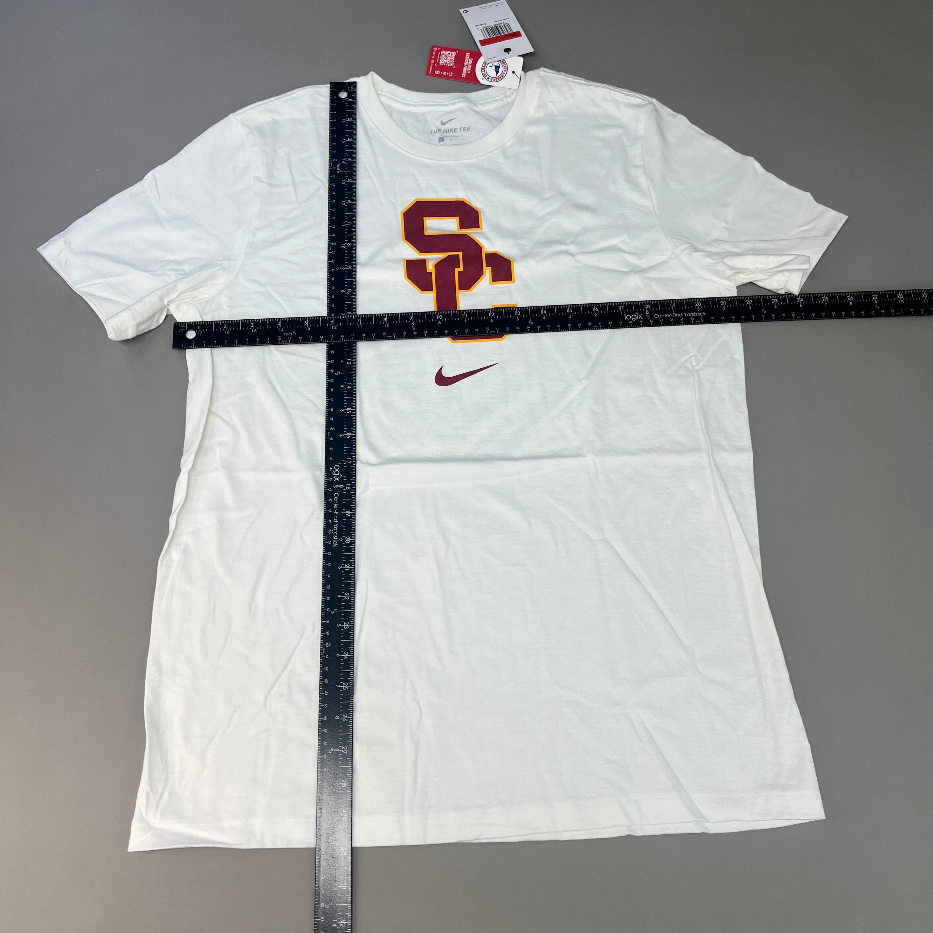 NIKE USC Trojans Essential Logo T-Shirt Men's Sz L White DD7280-100 (New)