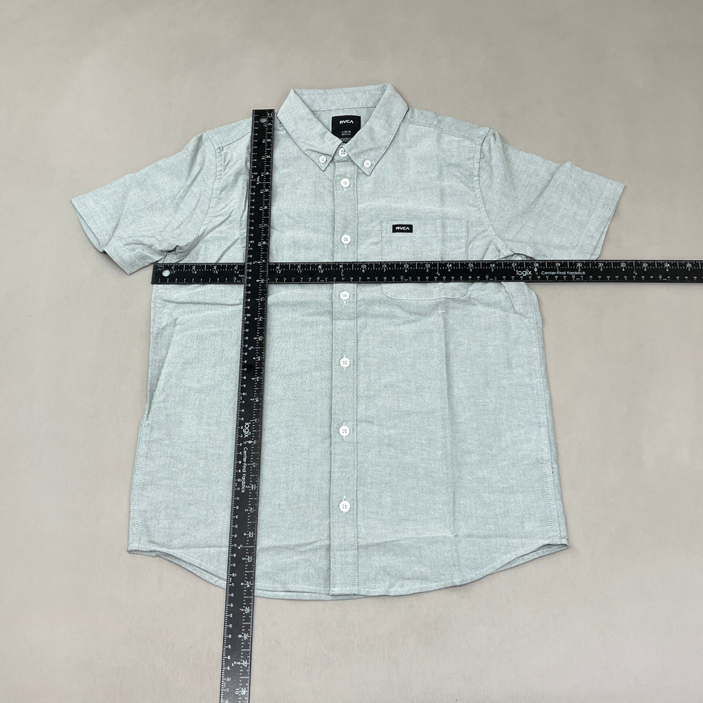 RVCA That'll Do Stretch Short Sleeve Shirt Youth Sz L / 14 B525TRTS Balsam Green (New)