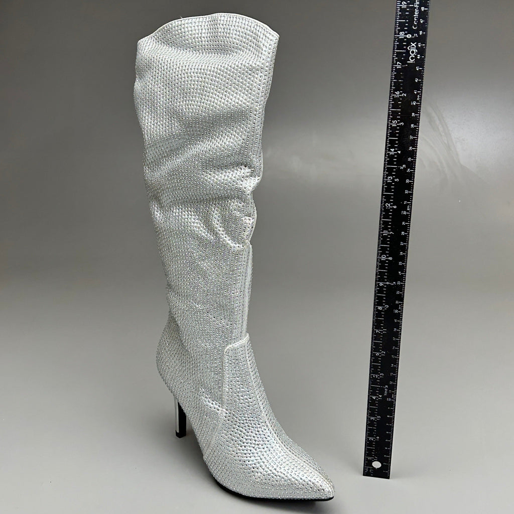 MIA Mackynzie Silver Stone Tall Heeled Boots Sz 6.5M Q100302