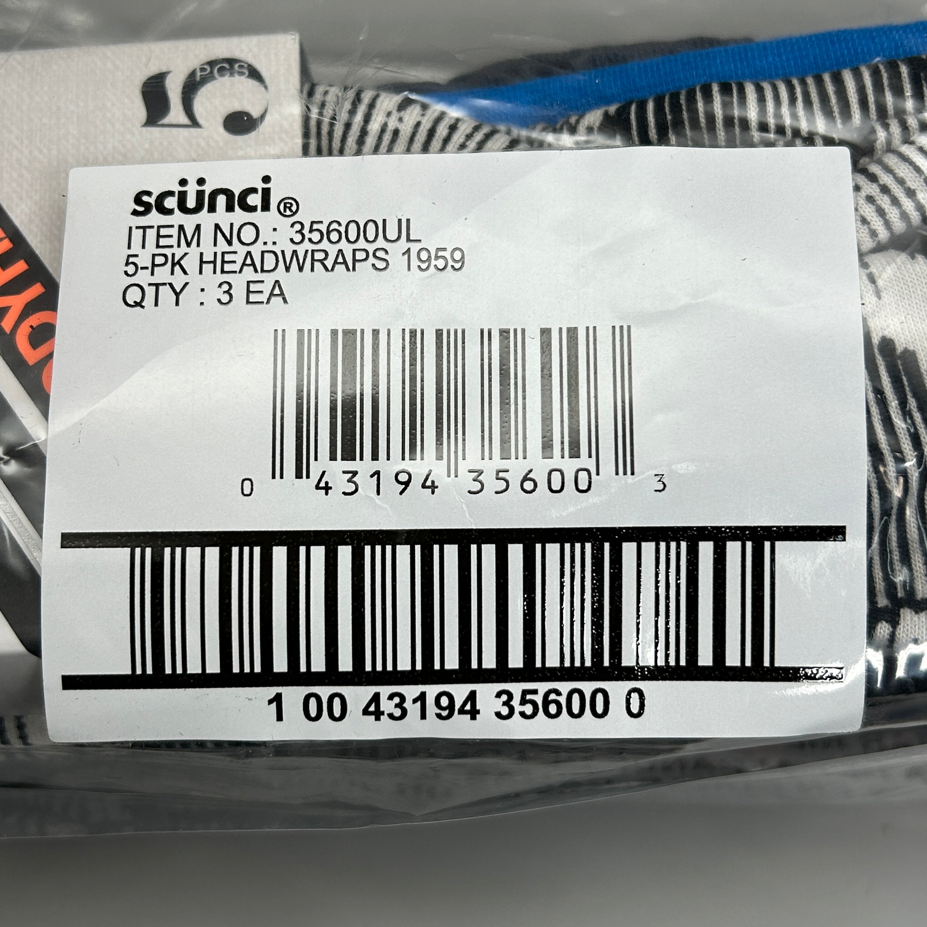 SCUNCI 3-PACK! Headwraps Multiwear 1959 5-Pieces (New)