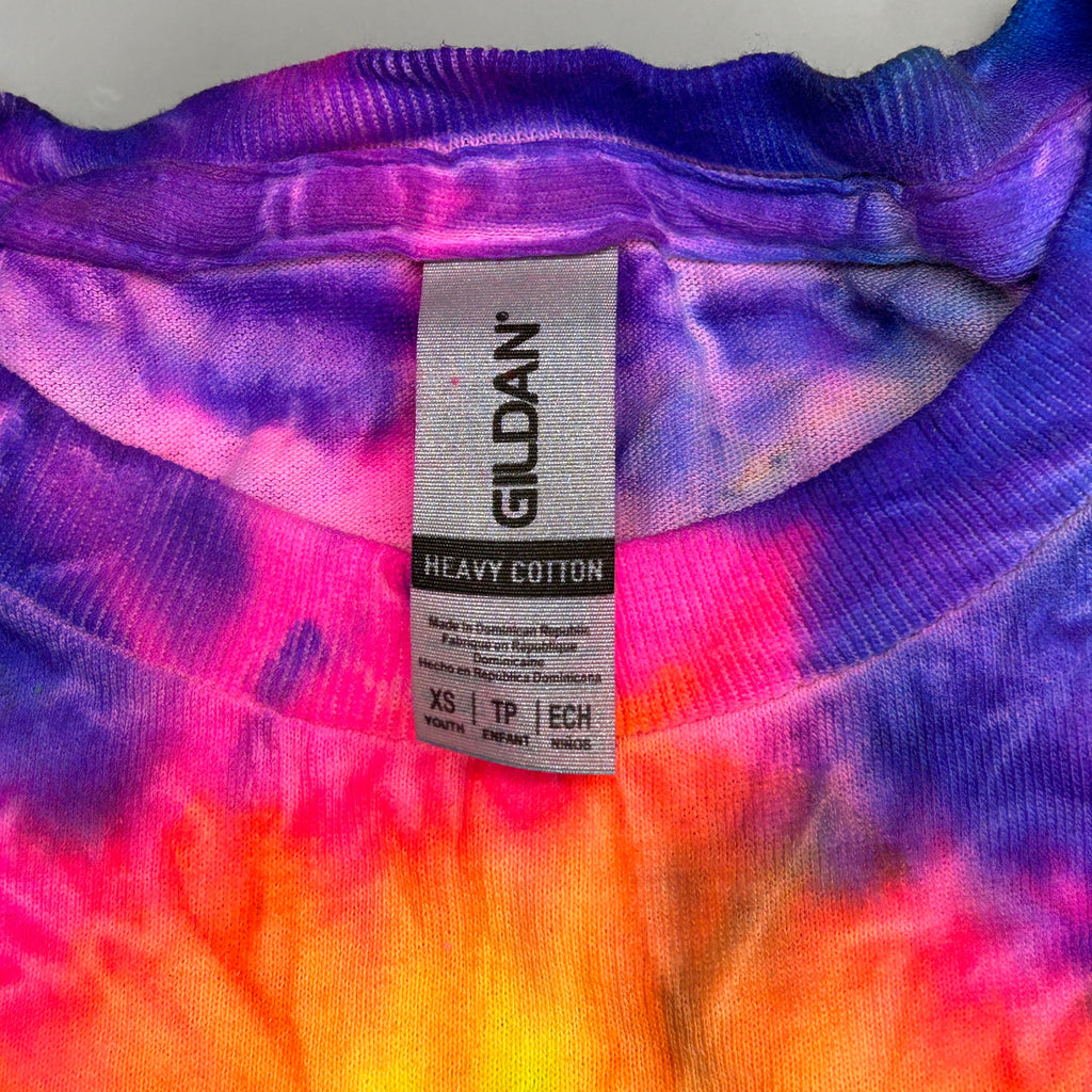 GILDAN (12 PACK) Tie Dye Short Sleeve Unisex Heavy Cotton T-Shirts Sz Youth XS