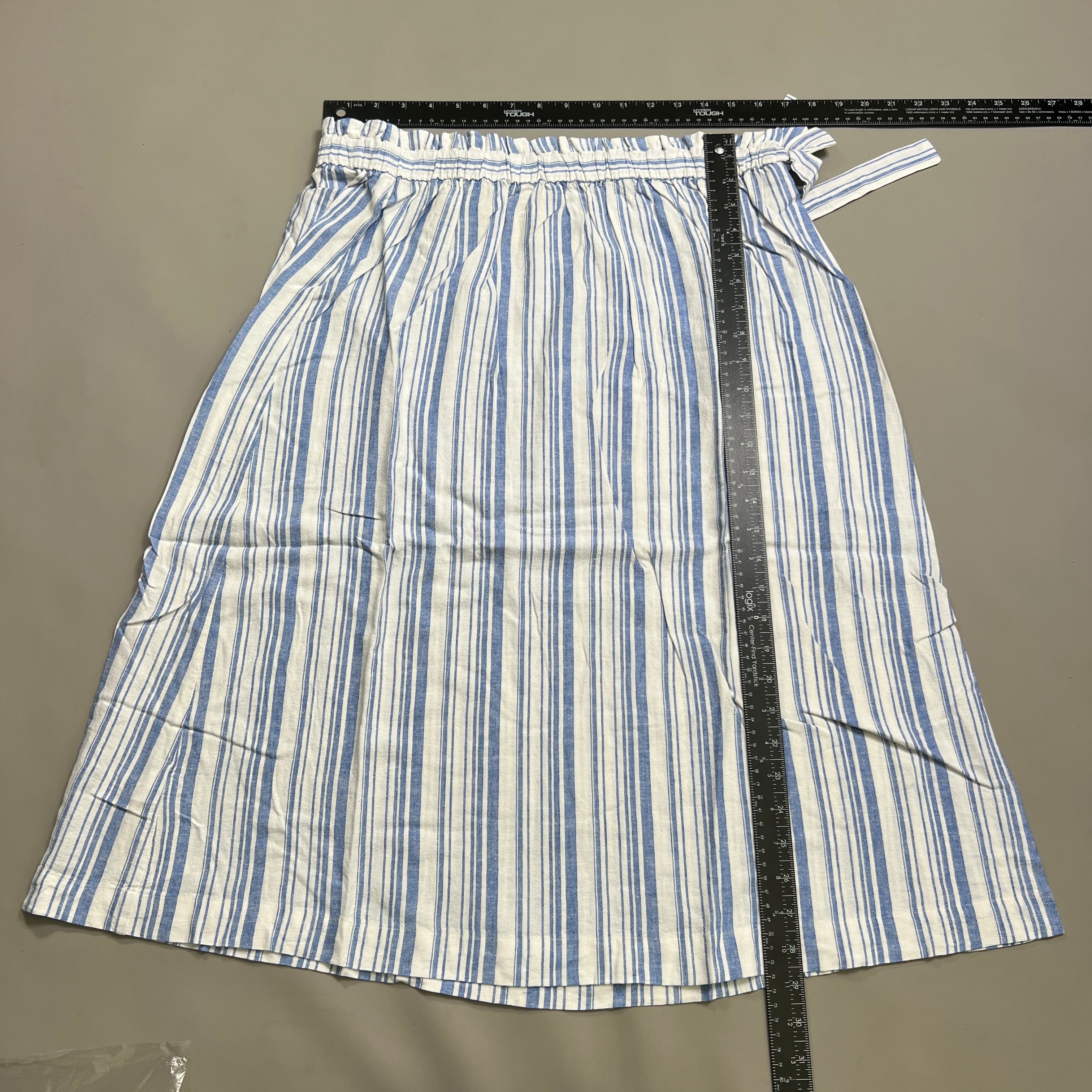 TOMMY BAHAMA Women's Shell Yea Stripe Midi Skirt Turkish Sea Size L (New)