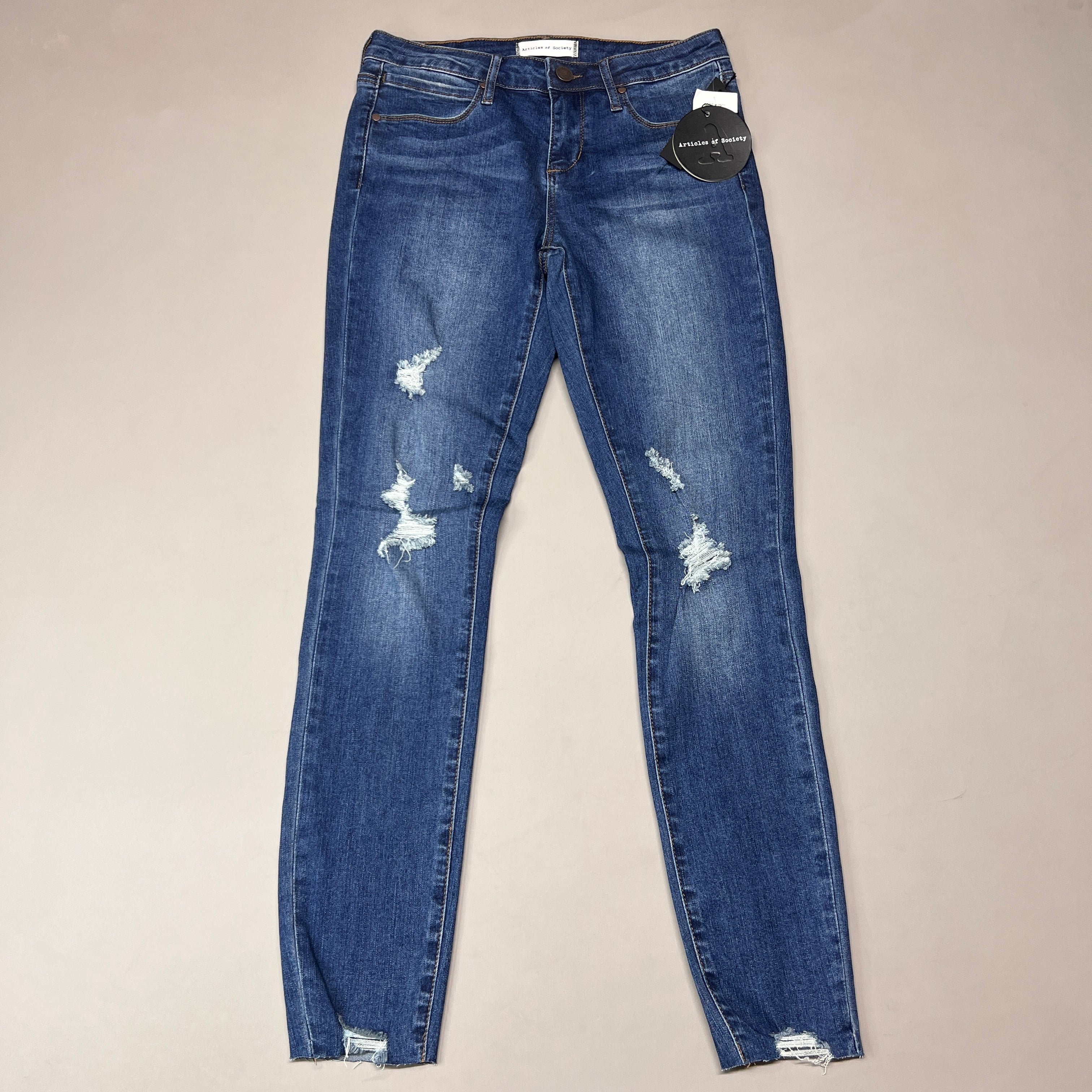 ARTICLES OF SOCIETY Hilo Ripped Denim Jeans Women's Sz 26 Blue 5350PLV-706 (New)