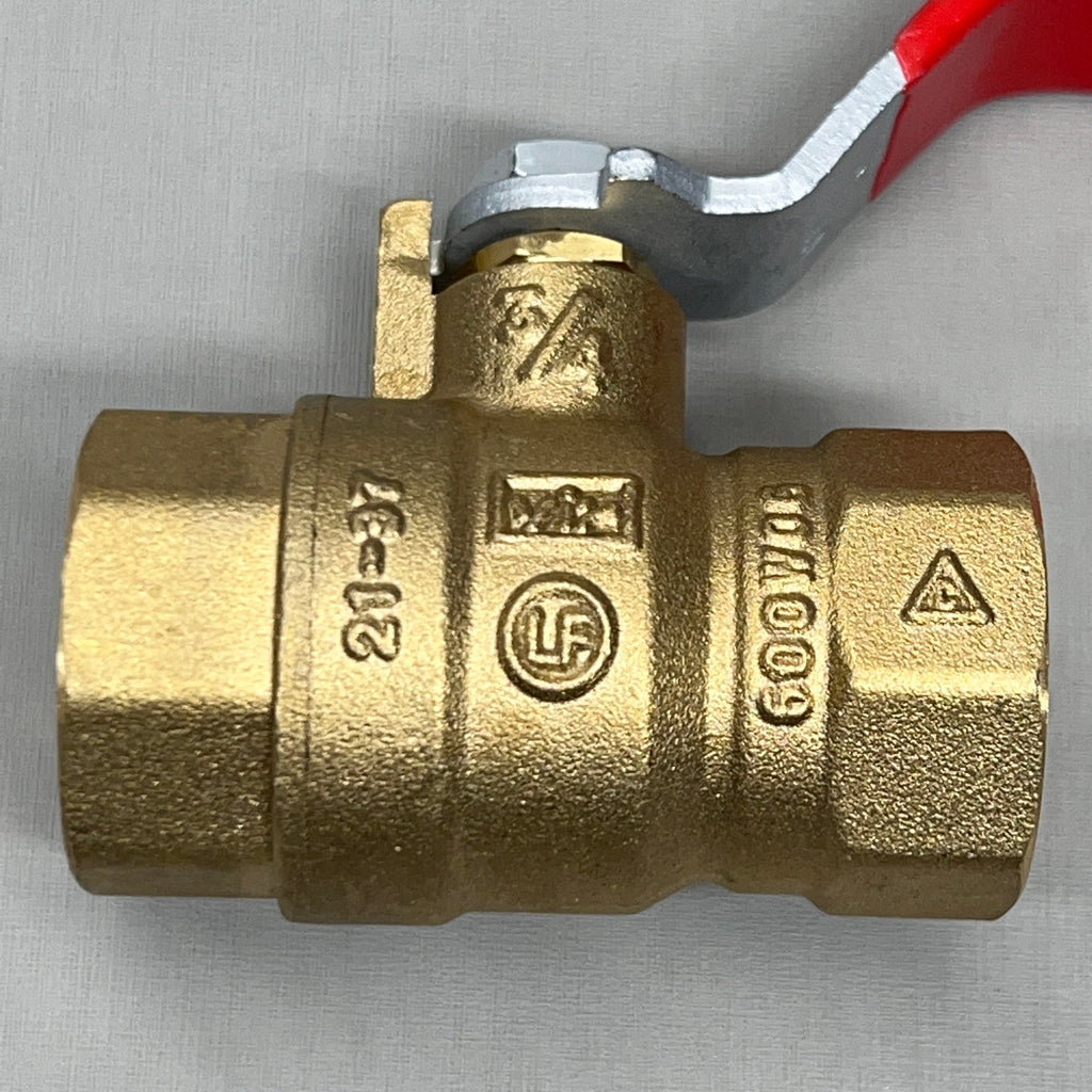 RED-WHITE VALVE Brass Full-Port Ball Valve 3/4" 0.6 lb 5592AB (New)