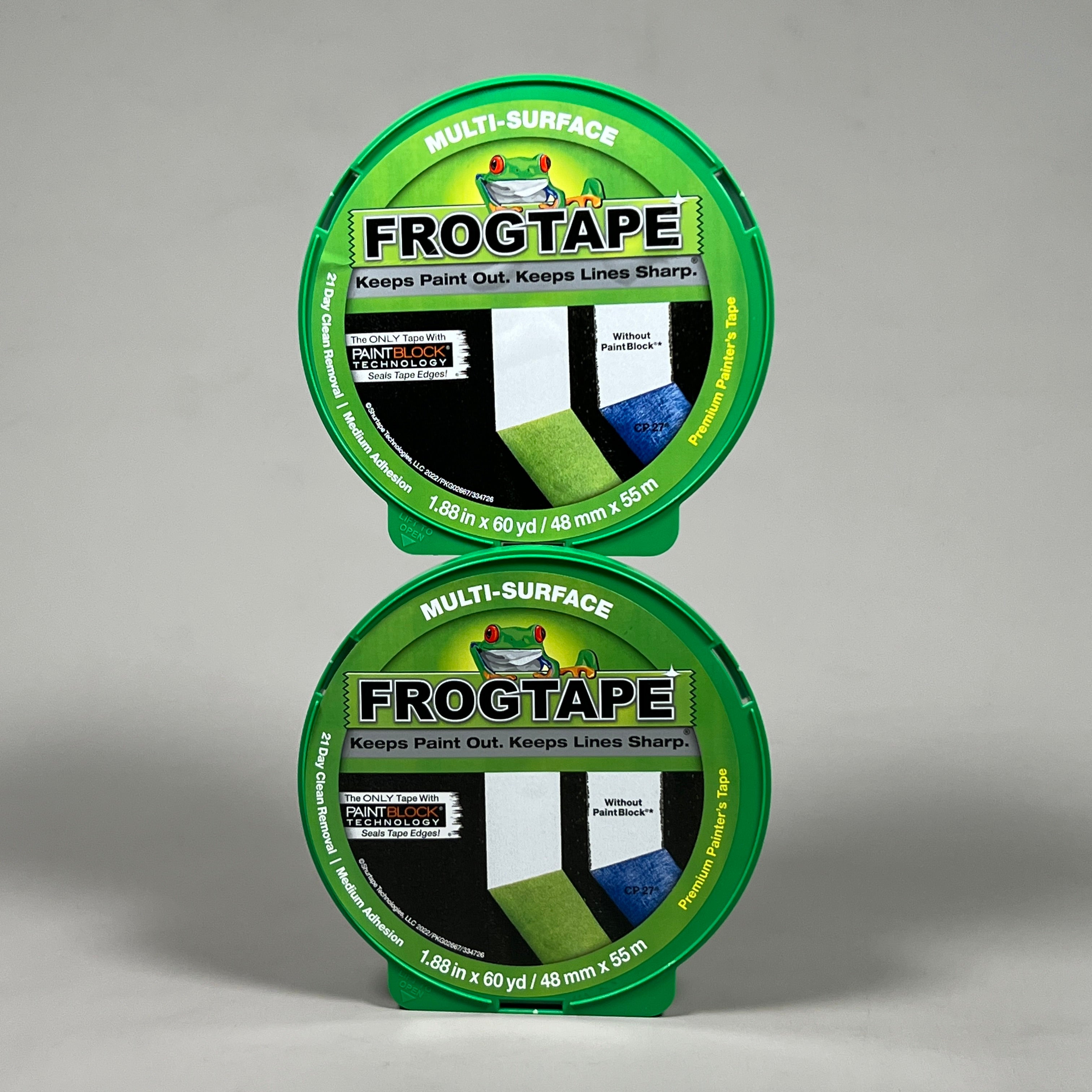 2-PK SHURTAPE FROGTAPE Multi-Surface Masking Tape Green 1.88 in x 60 yd 334726 (New)