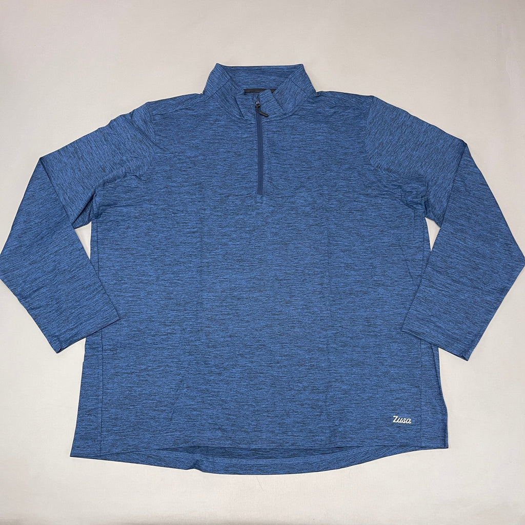 ZUSA Pull Over Shirt Long Sleeve Brisk Quarter Zip Men's Sz 2XL Navy Heather (New)